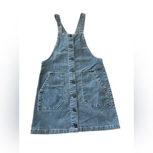 American Eagle Blue corduroy overall Dress with Front Buttons